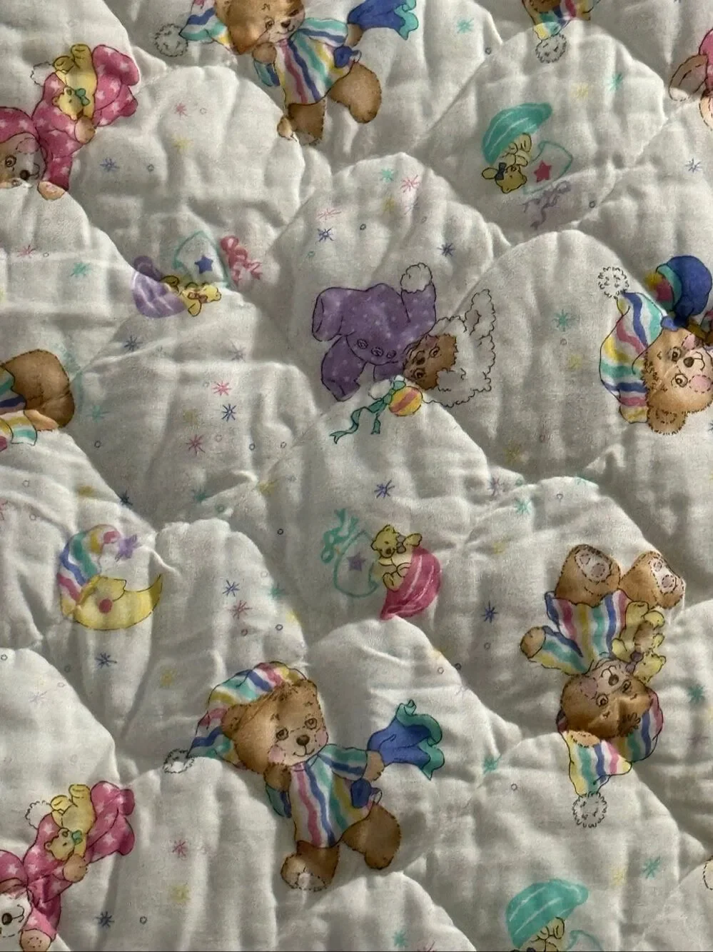 Vintage Teddy  Beddy Bear Sleepy Time Baby Crib Comforter